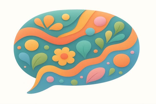 Warme Illustration für freie Gespräche mit Logofred