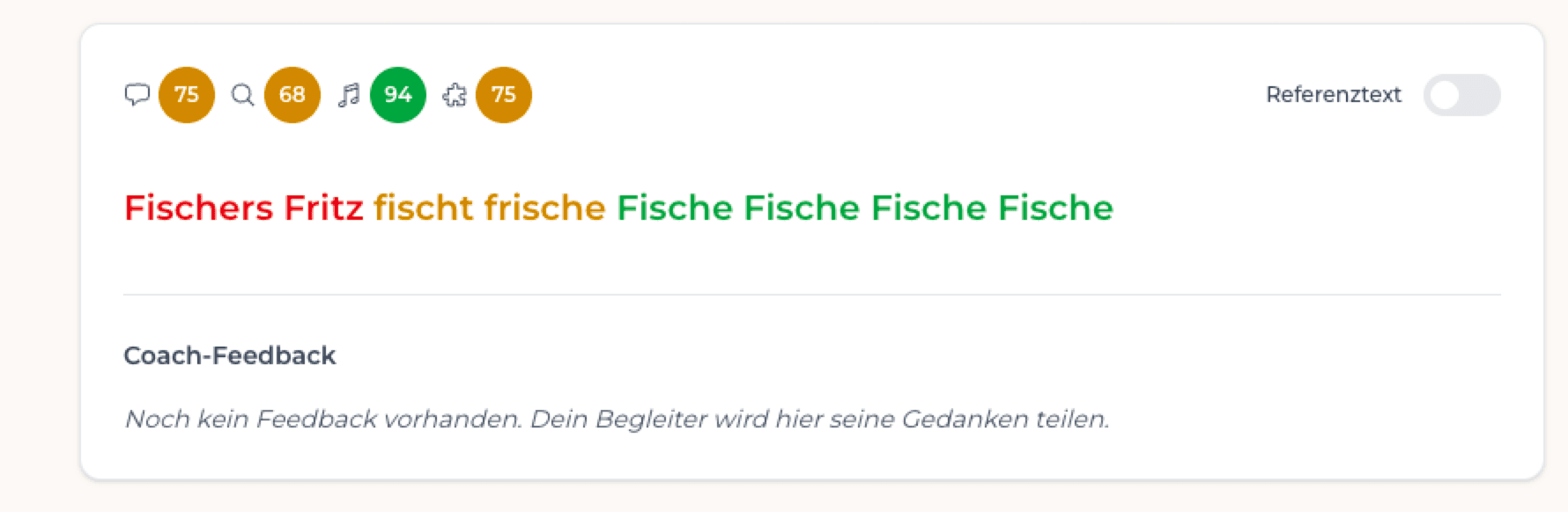 Aussprache-Analyse mit Wortbewertung und Coach-Feedback